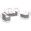 vidaXL 7 Piece Steel Sofa Set in Black/White/Cream