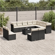 vidaXL 13 Piece Steel Sofa Set in Black/White/Cream
