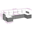 vidaXL 7 Piece Steel Sofa Set in Black/White/Cream