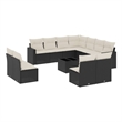 vidaXL 12 Piece Poly Rattan Large Sofa Set in Black/White/Cream