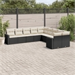 vidaXL 10 Piece Steel Small Sofa Set in Black/White/Cream