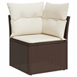 vidaXL 5 Piece Poly Rattan Small Sofa Set in White/Brown/Cream