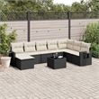 vidaXL 9 Piece Steel Sofa Set in Black/White/Cream