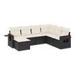 vidaXL 7 Piece Steel Small Sofa Set in Black/White/Cream