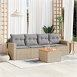 vidaXL 5 Piece Solid Acacia Wood Sofa Set in Gray/Brown/Beige