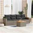 vidaXL 5 Piece Solid Acacia Wood Sofa Set in Gray/Brown