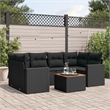 vidaXL 7 Piece Solid Acacia Wood Small Sofa Set in Black/Brown
