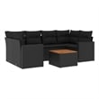 vidaXL 7 Piece Solid Acacia Wood Small Sofa Set in Black/Brown