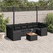 vidaXL 8 Piece Solid Acacia Wood Sofa Set in Black/Brown
