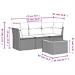 vidaXL 4 Piece Solid Acacia Wood Sofa Set in Gray/Brown
