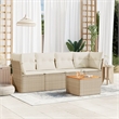 vidaXL 5 Piece Solid Acacia Wood Sofa Set in White/Brown/Cream/Beige