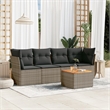 vidaXL 5 Piece Solid Acacia Wood Sofa Set in Gray/Brown