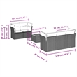 vidaXL 6 Piece Solid Acacia Wood Sofa Set in Black/White/Cream