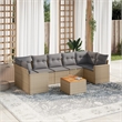 vidaXL 8 Piece Solid Acacia Wood Sofa Set in Gray/Beige