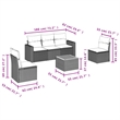 vidaXL 6 Piece Solid Acacia Wood Sofa Set in Black/Brown