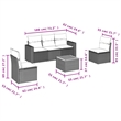 vidaXL 6 Piece Solid Acacia Wood Sofa Set in Black/Brown
