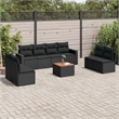 vidaXL 9 Piece Solid Acacia Wood Sofa Set in Black/Brown