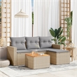 vidaXL 5 Piece Solid Acacia Wood Sofa Set in Gray/Brown/Beige