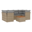 vidaXL 7 Piece Solid Acacia Wood Sofa Set in Gray/Beige