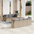 vidaXL 8 Piece Solid Acacia Wood Sofa Set in Gray/Brown/Beige