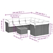 vidaXL 9 Piece Solid Acacia Wood Sofa Set in Black/Brown