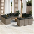 vidaXL 13 Piece Solid Acacia Wood Sofa Set in Gray/Brown