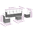 vidaXL 7 Piece Solid Acacia Wood Sofa Set in Black/White/Cream