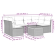 vidaXL 7 Piece Solid Acacia Wood Sofa Set in Black/Brown
