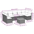vidaXL 8 Piece Solid Acacia Wood Large Sofa Set in Black/Brown