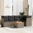 vidaXL 6 Piece Solid Acacia Wood Sofa Set in Gray/Brown
