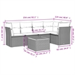 vidaXL 6 Piece Solid Acacia Wood Sofa Set in Gray/Brown