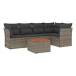 vidaXL 6 Piece Solid Acacia Wood Sofa Set in Gray/Brown
