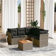 vidaXL 6 Piece Solid Acacia Wood Sofa Set in Gray/Brown