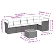 vidaXL 7 Piece Solid Acacia Wood Small Sofa Set in Black/White/Brown/Cream