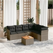 vidaXL 7 Piece Solid Acacia Wood Sofa Set in Gray/Brown