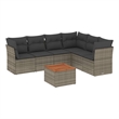 vidaXL 7 Piece Solid Acacia Wood Sofa Set in Gray/Brown