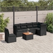 vidaXL 7 Piece Solid Acacia Wood Sofa Set in Black