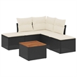 vidaXL 6 Piece Solid Acacia Wood Sofa Set in Black