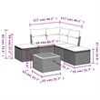 vidaXL 6 Piece Solid Acacia Wood Sofa Set in Black