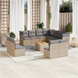 vidaXL 12 Piece Solid Acacia Wood Large Sofa Set in Gray/Beige
