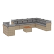 vidaXL 11 Piece Solid Acacia Wood Sofa Set in Gray/Brown/Beige