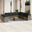 vidaXL 12 Piece Solid Acacia Wood Sofa Set in Gray/Brown