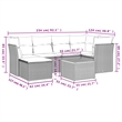 vidaXL 7 Piece Solid Acacia Wood Sofa Set in Black