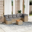 vidaXL 8 Piece Solid Acacia Wood Small Sofa Set in Gray/Brown/Beige