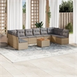 vidaXL 11 Piece Solid Acacia Wood Sofa Set in Gray/Brown/Beige