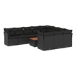 vidaXL 11 Piece Solid Acacia Wood Large Sofa Set in Black