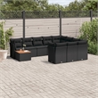 vidaXL 11 Piece Solid Acacia Wood Sofa Set in Black