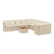 vidaXL 11 Piece Solid Acacia Wood Sofa Set in Brown/Cream/Beige