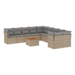 vidaXL 11 Piece Solid Acacia Wood Small Sofa Set in Gray/Beige
