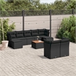 vidaXL 10 Piece Solid Acacia Wood Large Sofa Set in Black/Brown